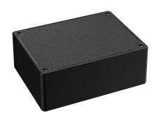 DC-46PMBYT Black plastic heavy duty enclosure for electronics with a Flush/Textured cover style - 6.13 x 4.62 x 2.25 inches