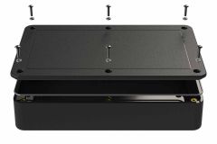 DC-57PMBYTGT Black ABS plastic indoor enclosure for electronics with gasket seal Flush/Textured cover style - 8.25 x 5 x 1.5 inches