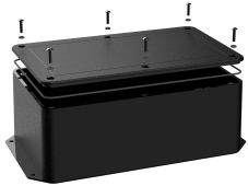 DC-58FMBYTGT Black ABS plastic indoor enclosure for electronics with gasket seal Flush/Textured cover style - 8.25 x 5 x 3 inches