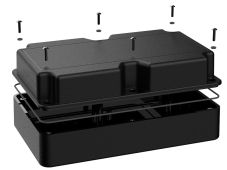 DC-59PMMTG Black ABS plastic indoor enclosure for electronics with gasket seal Flush/Textured cover style - 8.25 x 5 x 2.8 inches