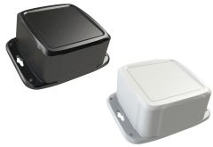 HD-44FMMT Black NEMA 6P rated waterproof polycarbonate enclosure for electronics  - 4.63 x 4.63 x 2.36 inches