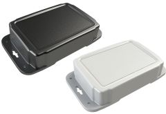 Outdoor weatherproof black plastic box