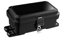 Black outdoor electrical box for outdoor use