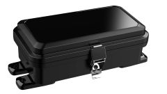 Black outdoor electrical box for outdoor use