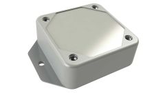LP-11FMBR*01 Gray basic multi-purpose enclosure for electronics with flanges for surface mount applications and a Recessed/Smooth cover style - 2.5 x 2.5 x 0.9 inches