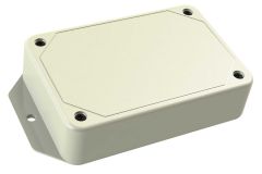 LP-61FXXT Black basic plastic box for electronics with flanges for surface mount applications and a Flush/Textured cover style - 5.55 x 3.79 x 1.25 inches