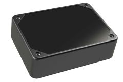 LP-51PMBR Black PCB enclosure with a Recessed/Smooth cover style - 4.55 x 3.29 x 1.25 inches