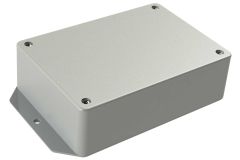 LP-55FMBG Gray small plastic enclosure with flanges for surface mount applications and a Flush/Textured cover style - 5 x 3.5 x 1.5 inches