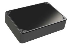 LP-61PMBR Black basic indoor plastic box for electronics with a Recessed/Smooth cover style - 5.55 x 3.79 x 1.25 inches