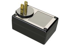 PM2314T02XNT Black wall plug in enclosure for electronics with 2 prongs and no tab - 3 x 2 x 1.4 inches