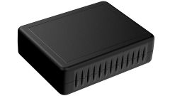 QS-50MBT Black plastic desktop enclosure for electronics - 4.5 x 3.5 x 1.25 inches