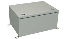 SB-36-02 Gray painted steel hinged electrical enclosure  - 15.75 x 11.81 x 7.87 inches