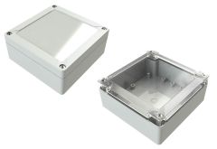 SG-19-02 Gray NEMA rated plastic box for electronics - 4.88 x 4.8 x 2.13 inches