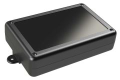 SL-68FMBR Black indoor slim enclosure for electronics with PC mounting bosses - 6.02 x 4.01 x 1.5 inches