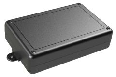 SL-68FMBT Black indoor slim enclosure for electronics with PC mounting bosses - 6.02 x 4.01 x 1.5 inches