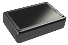SL-68PMBR Black indoor handheld slim enclosure for electronics with PC mounting bosses - 6.02 x 4.01 x 1.5 inches