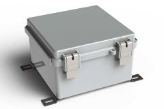 WH-10-02 Gray outdoor hinged waterproof NEMA electrical enclosure - 5.9 x 5.9 x 3.54 inches