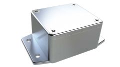 AN-01F Natural diecast aluminum enclosure with flanges for wall mounting - 2.52 x 2.28 x 1.38 inches