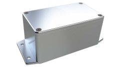 AN-03F Natural diecast aluminum enclosure with flanges for wall mounting - 4.53 x 2.56 x 2.17 inches