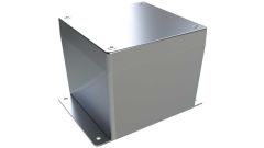 AN-09F Natural diecast aluminum enclosure with flanges for wall mounting - 4.75 x 4.75 x 4 inches