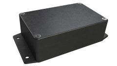 AN-13F Black diecast aluminum enclosure with flanges for wall mounting - 4.9 x 3.14 x 1.59 inches