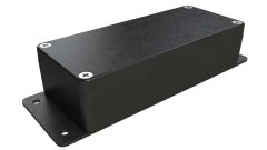 AN-15F Black diecast aluminum enclosure with flanges for wall mounting - 5.91 x 2.52 x 1.45 inches