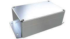 AN-16F Natural diecast aluminum enclosure with flanges for wall mounting - 6.29 x 3.93 x 2.37 inches