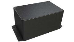 AN-17F Black diecast aluminum enclosure with flanges for wall mounting - 6.29 x 3.93 x 3.19 inches