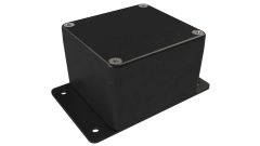 AN-19F Black diecast aluminum enclosure with flanges for wall mounting - 3.13 x 2.93 x 2.05 inches