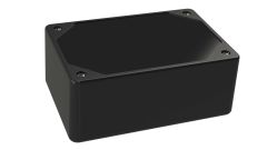 DC-34PMBYR Black plastic heavy duty enclosure for electronics with a Recessed/Smooth cover style - 4.61 x 3.1 x 1.77 inches