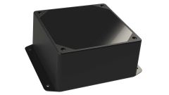 DC-44FMBYR Black plastic heavy duty enclosure for electronics with a Recessed/Smooth cover style - 4.62 x 4.62 x 2.25 inches