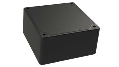 DC-44PMBYT Black plastic heavy duty enclosure for electronics with a Flush/Textured cover style - 4.62 x 4.62 x 2.25 inches