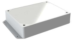 DC-45FMBYR*01 Gray plastic electronics enclosure with a Recessed/Smooth cover style - 6.13 x 4.62 x 1.25 inches