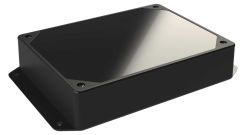 DC-45FMBYR Black plastic electronics enclosure with a Recessed/Smooth cover style - 6.13 x 4.62 x 1.25 inches