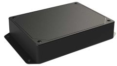 DC-45FMBYT Black plastic electronics enclosure with a Flush/Textured cover style - 6.13 x 4.62 x 1.25 inches