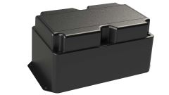 DC-85FMMT Black plastic heavy duty enclosure for electronics with a Flush/Textured cover style - 8.25 x 5 x 4.33 inches