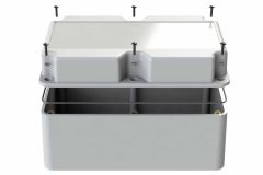 DC-85PMMRG*01 Gray gasketed plastic heavy duty enclosure for electronics with a Recessed/Smooth cover style - 8.25 x 5 x 4.33 inches