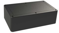 DC-96PMBYT Black plastic heavy duty enclosure for electronics with a Flush/Textured cover style - 10 x 6 x 3 inches