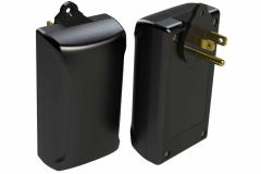 GS-24153WT Black wall plug in enclosure for electronics - 4.11 x 2.23 x 1.52 inches