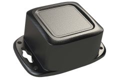 Small black enclosure with flanges