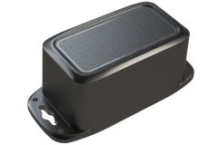 Black waterproof junction box made from plastic