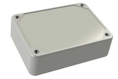 LP-51PMBR*01 Gray basic plastic enclosure for electronics with a Recessed/Smooth cover style - 4.55 x 3.29 x 1.25 inches