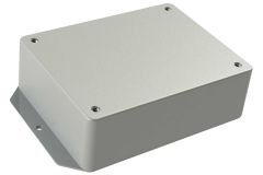 LP-70FMBG Gray basic indoor ABS enclosure for electronics with flanges for surface mount applications and a Flush/Textured cover style - 5.5 x 4.25 x 1.75 inches
