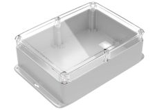 large plastic enclosure with clear lid