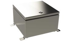 SA-40-01 Natural stainless steel hinged electrical enclosure - 9.84 x 9.84 x 5.91 inches