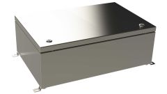 SA-51-01 Natural stainless steel hinged electrical enclosure - 24 x 16 x 8 inches