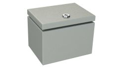 SB-38-02 Gray painted steel hinged electrical enclosure - 7.87 x 5.91 x 5.91 inches