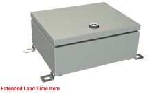 SB-41-02 Gray painted steel hinged electrical enclosure - 9.84 x 7.87 x 3.98 inches
