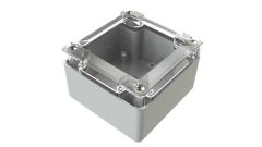 SG-10-03 Gray with Clear Cover polycarbonate electrical enclosure - 3.31 x 3.23 x 2.17 inches