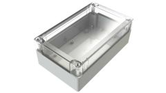 SG-22-03 Gray with Clear Cover outdoor waterproof electrical junction box - 7.95 x 4.8 x 2.91 inches